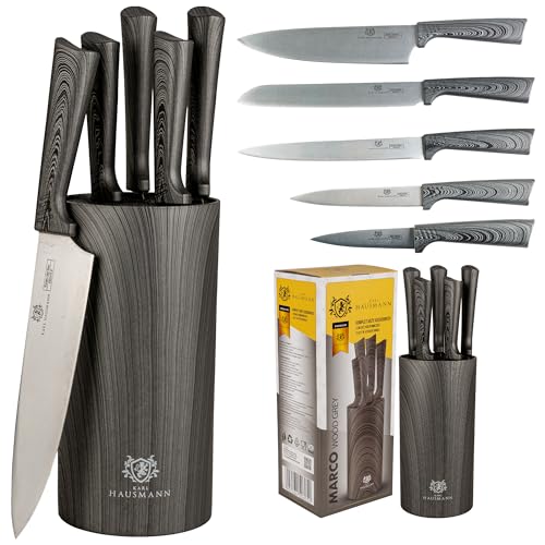 Messer-Set, 5-tlg, Küchenmesser-Set, Kochmesser-Set, Chef-Messer, Scharfe Edelstahl-Messer | Küche, Obst, Gemüse, Fleisch, hochwertiges Profi Set von KARL HAUSMANN