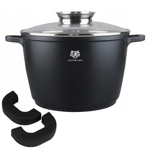 Kochtopf, Suppentopf mit Glasdeckel, Für alle Herdarten, auch Induktion, Antihaftbeschichtung Granitbeschichtung GREBLON C3+ Backofendeckel Aromat, Kochen nahezu ohne Fett (10 L/Ø 28 cm) Kochtopf, Suppentopf mit Glasdeckel, Für alle Herdarten, auch Induktion, Antihaftbeschichtung Granitbeschichtung GREBLON C3+ Backofendeckel Aromat, Kochen nahezu ohne Fett (10 L/Ø 28 cm) von KARL HAUSMANN