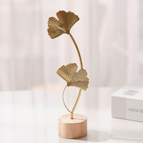 KARLOR Ginkgoblatt Statue Deko - Eisen, Gold - Nordisch und Luxus - Wohnzimmer, Schlafzimmer von KARLOR