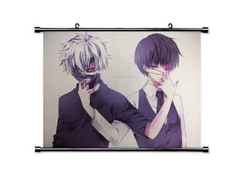 Großes 60x40CM Tokio Ghoul Kakemono Rollbild | Anime Manga Stoffposter Wallscroll Poster | Wanddeko Geschenk | Motiv: Ken Kaneki von KARMA-X