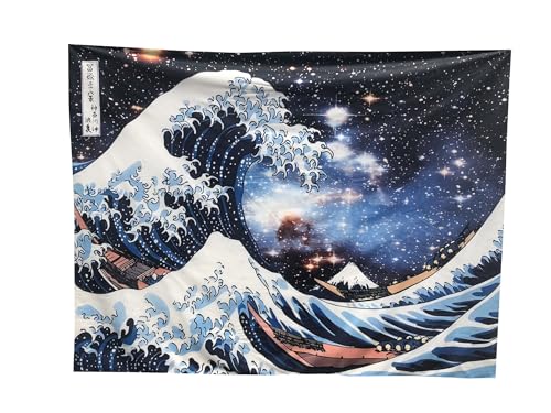 Großer 150x200CM Große Welle von Kanagawar bei Nacht XXL Wandteppich Wandbehang | Wandtuch Tuch Tapestry | Wanddeko für Wohnzimmer Geschenk ästhetisch von KARMA-X