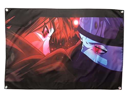 KARMA-X Großer 64x93CM Naruto Wandteppich Wandbehang | Anime Manga Wandtuch Tuch Tapestry | Wanddeko für Wohnzimmer Geschenk ästhetisch | Motiv: Itachi Uchiha & Kakashi von KARMA-X