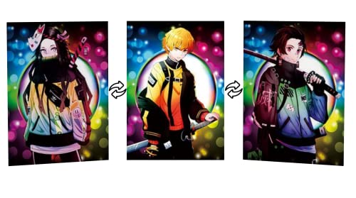 KARMA-X Großes 30x40CM DämonenSlayer 3D-Poster mit dreifachem Übergang | Anime Manga Poster Wandbild Hologramm Lentikular | Wanddeko Geschenk | Tanjro & Nezoko & Zenitsu von KARMA-X