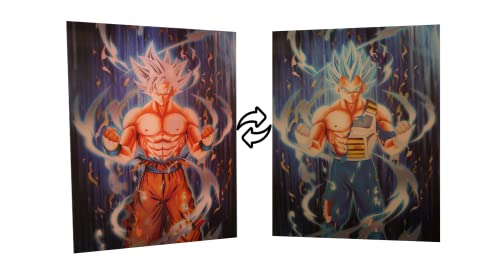 KARMA-X Großes 30x40CM Drachenbälle 3D-Poster mit zweifachem Übergang | Anime Manga Poster Wandbild Hologramm Lentikular | Wanddeko Geschenk | Vegtable & Kakarot von KARMA-X