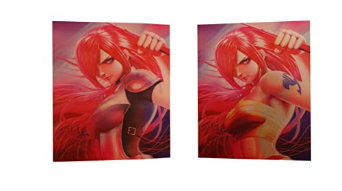 KARMA-X Großes 30x40CM Fairy Tail 3D-Poster mit zweifachem Übergang | Anime Manga Poster Wandbild Hologramm Lentikular | Wanddeko Geschenk | Erza von KARMA-X