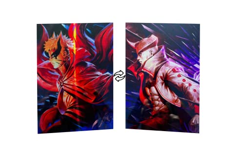 KARMA-X Großes 30x40CM Naruto 3D-Poster mit zweifachem Übergang | Anime Manga Poster Wandbild | Wanddeko Geschenk | Naruto & Jigen von KARMA-X