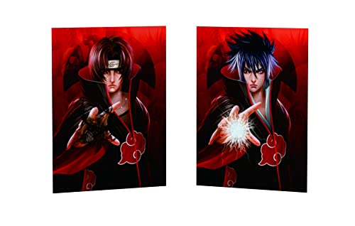 KARMA-X Großes 30x40CM Naruto 3D-Poster mit zweifachem Übergang | Anime Manga Poster Wandbild | Wanddeko Geschenk | Sasuke & Itachi von KARMA-X