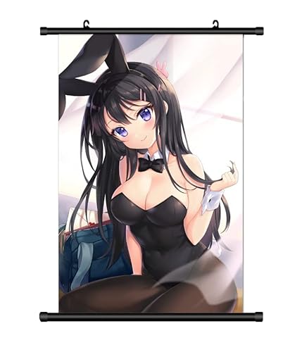 KARMA-X Großes 60x90CM Bunny Senpai Kakemono Rollbild | Anime Manga Stoffposter Wallscroll Poster | Wanddeko Geschenk | Bunny Girl Senpai von KARMA-X