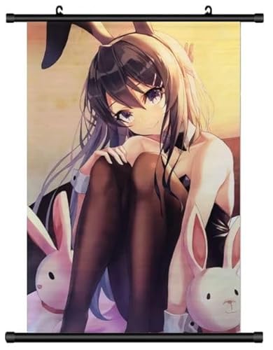 Großes 60x90CM Bunny Senpai Kakemono Rollbild | Anime Manga Stoffposter Wallscroll Poster | Wanddeko Geschenk | Motiv: Bunny Girl Senpai von KARMA-X