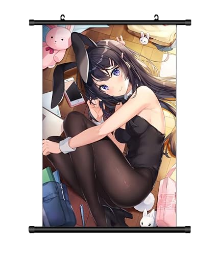 KARMA-X Großes 60x90CM Bunny Senpai Kakemono Rollbild | Anime Manga Stoffposter Wallscroll Poster | Wanddeko Geschenk von KARMA-X