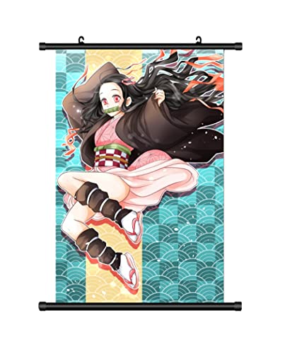 KARMA-X Großes 60x90CM Dämonen Slayer Rollbild | Anime Manga Stoffposter Wallscroll Poster | Wanddeko Geschenk | Nezuko von KARMA-X