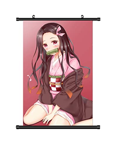 KARMA-X Großes 60x90CM Dämonen-Slayer Rollbild | Anime Manga Stoffposter Wallscroll Poster | Wanddeko Geschenk | Nezuko von KARMA-X
