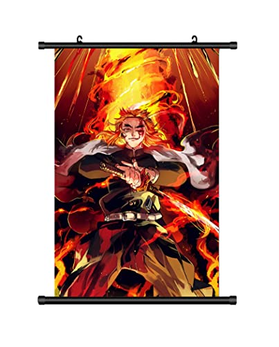 KARMA-X Großes 60x90CM Dämonen Slayer Rollbild | Anime Manga Stoffposter Wallscroll Poster | Wanddeko Geschenk | Rengoku Senpai von KARMA-X