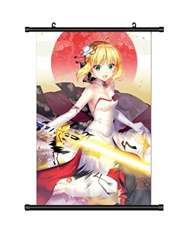 KARMA-X Großes 60x90CM Fate Stay Night Kakemono Rollbild | Anime Manga Stoffposter Wallscroll | Wanddeko Geschenk | Motiv: Saber B von KARMA-X