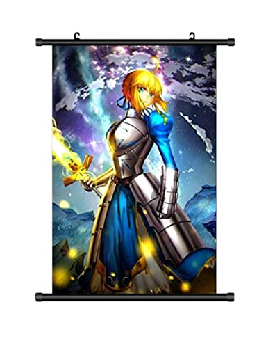 KARMA-X Großes 60x90CM Fate Stay Night Kakemono Rollbild | Anime Manga Stoffposter Wallscroll | Wanddeko Geschenk | Motiv: Saber C von KARMA-X