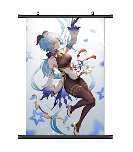KARMA-X Großes 60x90CM Genshin Impact Kunstdrucke Rollbild | Anime Manga Stoffposter Wallscroll | Wanddeko Geschenk | Motiv: Ganyu von KARMA-X