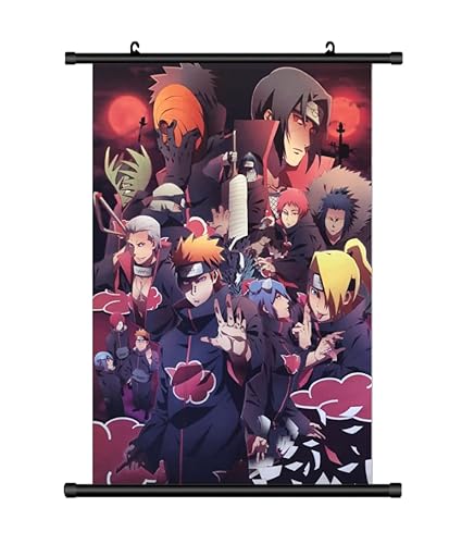 KARMA-X Großes 60x90CM Naruto Kakemono Rollbild | Anime Manga Stoffposter Wallscroll Poster | Wanddeko Geschenk | Motiv: Akatsuki KARMA-X Großes 60x90CM Naruto Kakemono Rollbild | Anime Manga Stoffposter Wallscroll Poster | Wanddeko Geschenk | Motiv: Akatsuki von KARMA-X