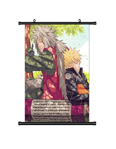 Großes 60x90CM Naruto Kakemono Rollbild | Anime Manga Stoffposter Wallscroll Poster | Wanddeko Geschenk | jiraiya & Naruto von KARMA-X