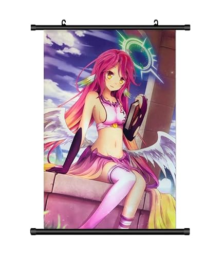 KARMA-X Großes 60x90CM No Game-NoLife Kakemono Rollbild | Anime Manga Stoffposter Wallscroll Poster | Wanddeko Geschenk | Motiv: Jibril von KARMA-X