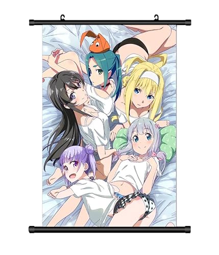 KARMA-X Großes 60x90CM Rascal does not Dream of Bunny Senpai Kakemono Rollbild | Anime Manga Stoffposter Rollbild Wallscroll Poster Deko | Wanddeko Geschenk | Motiv: Bunny Girl & Freunde von KARMA-X