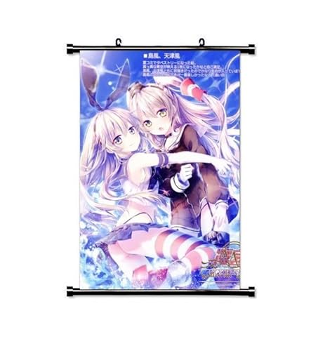 KARMA-X Großes 60x90CM Shimikaze Kakemono Rollbild | Anime Manga Stoffposter Wallscroll | Wanddeko Geschenk von KARMA-X