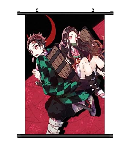 KARMA-X Großes 60x90CM Dämonen Slayer Tanjiro Nezoko Kakemono Rollbild | Anime Manga Stoffposter Wallscroll Poster | Wanddeko Geschenk KARMA-X Großes 60x90CM Dämonen Slayer Tanjiro Nezoko Kakemono Rollbild | Anime Manga Stoffposter Wallscroll Poster | Wanddeko Geschenk von KARMA-X