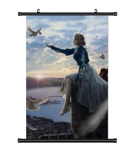 Großes 60x90CM Violet Ever-garden Kakemono Rollbild | Anime Manga Stoffposter Wallscroll Poster | Wanddeko Geschenk | Motiv: Violet von KARMA-X