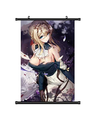 KARMA-X Großes 60x90CM Violet Ever-garden Kakemono Rollbild | Anime Manga Stoffposter Wallscroll Poster | Wanddeko Geschenk von KARMA-X