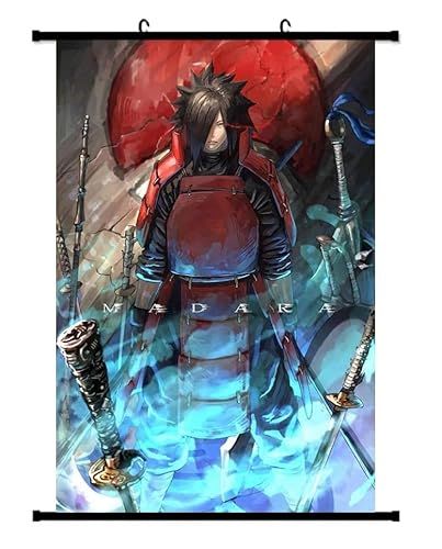 KARMA-X Großes 60x90CM Naruto Kakemono Rollbild | Anime Manga Stoffposter Wallscroll | Wanddeko Geschenk | Motiv: Madara Uchiha von KARMA-X
