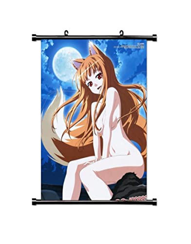 KARMA-X Großes 60x90CM Spice and Wolf Kakemono Rollbild | Anime Manga Stoffposter Wallscroll | Wanddeko Geschenk | Motiv: Holo von KARMA-X