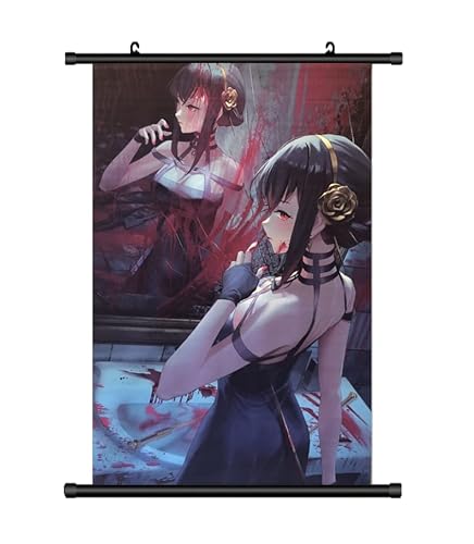 KARMA-X Großes 60x90CM Spy X Family Kakemono Rollbild | Anime Manga Stoffposter Wallscroll Poster | Wanddeko Geschenk | Motiv: Yor von KARMA-X