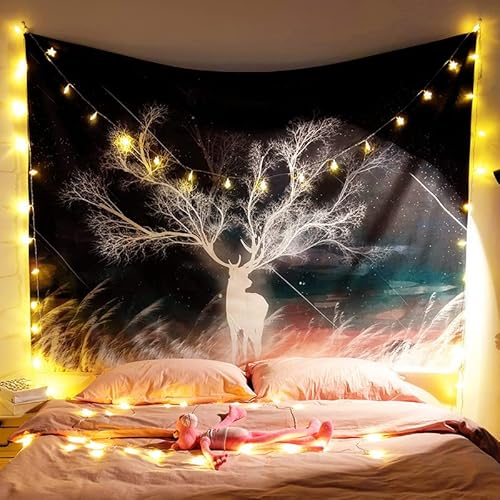 KARMA-X Großer 72x93CM Heiliger Hirsch Wandteppich Wandbehang | Wandtuch Tuch Tapestry | Wanddeko für Wohnzimmer Geschenk ästhetisch von KARMA-X