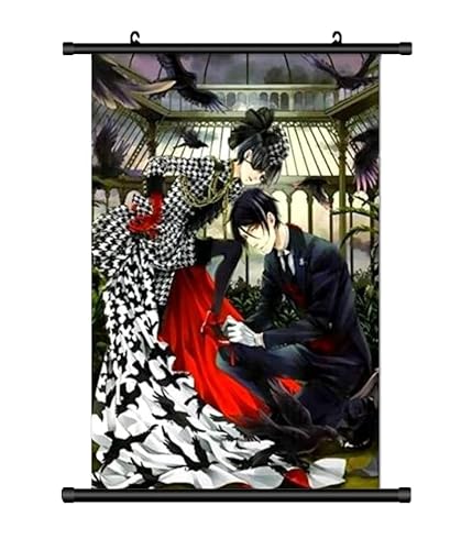 KARMA-X Großes 60x90CM Black Butler Kakemono Rollbild | Anime Manga Stoffposter Wallscroll Poster | Wanddeko Geschenk von KARMA-X