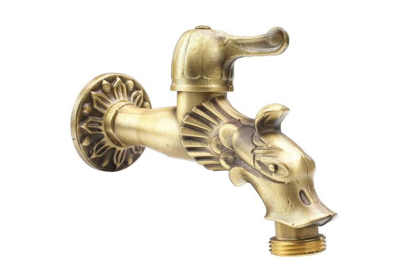 KARMA Absperrventil Garten Wasserhahn Messing Nostalgie Retro Gartenhahn, (Kugelhahn Wasseranschluss Auslaufventil Absperrventil), Schlauchanschluss Außen Hahn Armatur von KARMA