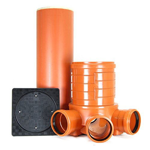 KARMAT/Dyka KG Schacht DN300 - Komplett SET 1,24m - PVC-U - Kanalisationsschacht - Orange - 2 Pakete von KARMAT