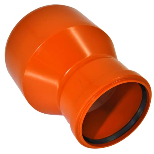 KARMAT/Dyka Megaastore KG Reduktion Übergangsrohr DN 160/110 Orange Metall Wasserfest Innen und Außen Schutz vor Abwasser und Verunreinigungen Lange Lebensdauer DIN EN 1401 / DIN EN 13476-2 1 Stück von KARMAT