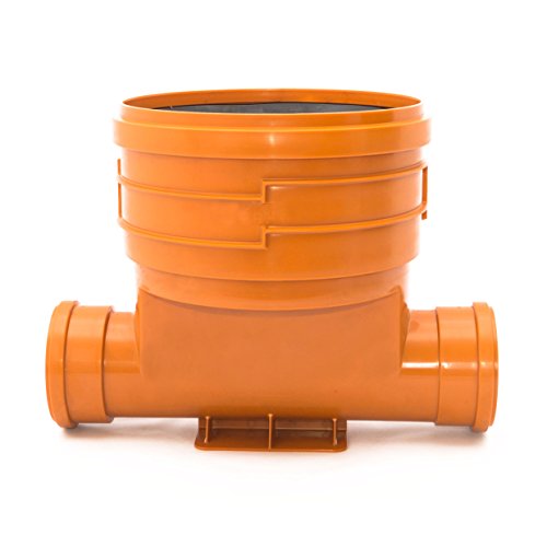 KARMAT Abwasser-Schacht DN400 Schachtboden Zulauf 1x160 Ablauf 1x160 Kontrollschacht aus PVC-U, Orange, 1 Stück von KARMAT
