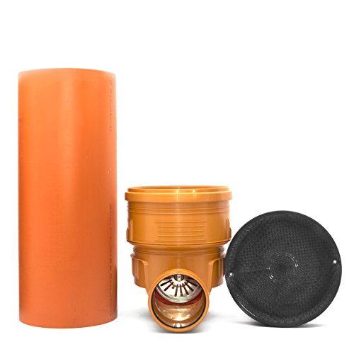 KARMAT/Dyka KG Schacht mit Rückstauklappe DN 400, Rohr Deckel, Komplett SET, Kontrollschacht, Orange, 400 mm, 1000 mm, A15, 530 mm, 220 mm, 132 cm, 2 Pakete von KARMAT