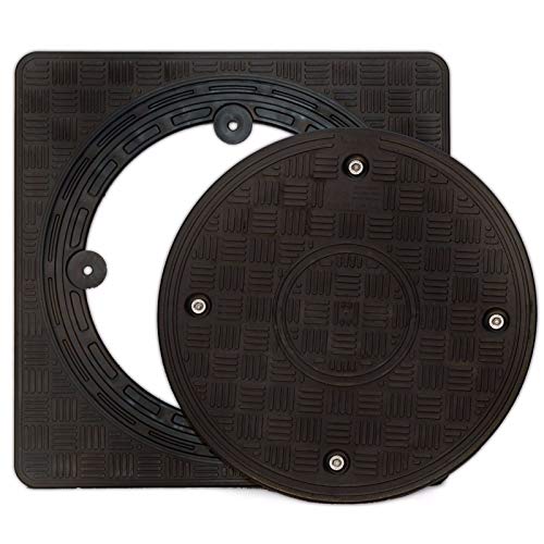 KARMAT Kunstoff Schachtabdeckung Schachtdeckel DN300 Teleskopabdeckung A15 Voll PTK315 Schwarz PP 365x365mm 315mm Durchmesser von KARMAT
