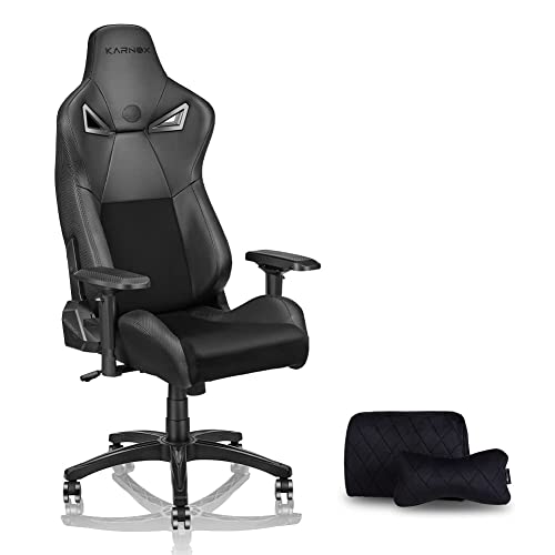 KARNOX BK Gaming Stuhl Bürostuhl Ergonomischer Chefsessel pc Stuhl Gaming Sessel Sportsitz mit Kopfstütze und Lendenkissen 90-155° Einstellbarer neigungswinkel schwarz von KARNOX