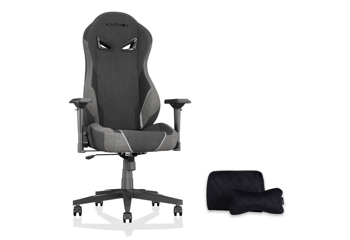 KARNOX Gaming-Stuhl (1-teilig), Ergonomischer Gaming-Stuhl mit Stoffbezug, 4D-Armlehnen, Fußstütze. von KARNOX