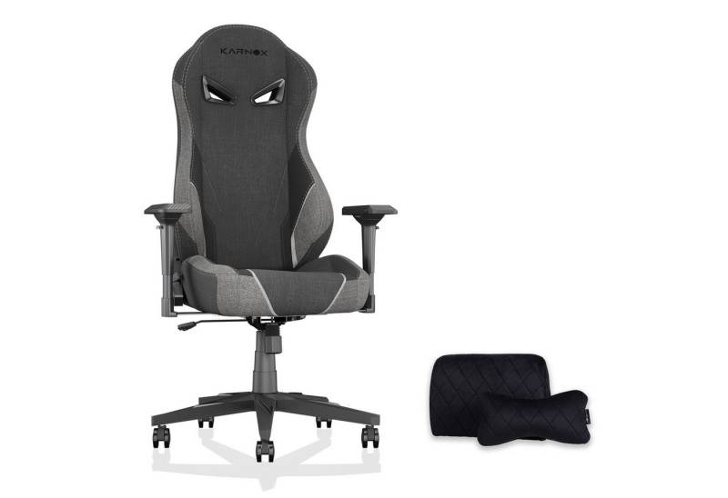 KARNOX Gaming-Stuhl (1-teilig), Ergonomischer Gaming-Stuhl mit Stoffbezug, 4D-Armlehnen, Fußstütze. von KARNOX