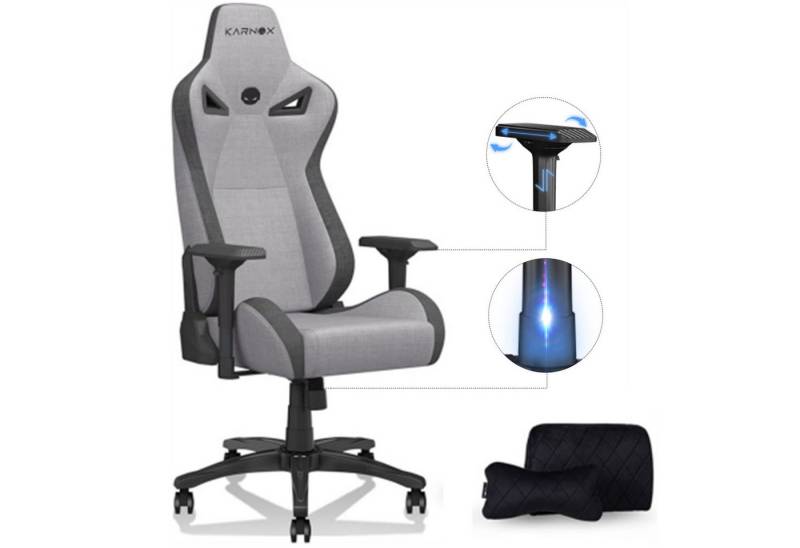 KARNOX Gaming-Stuhl Bürostuhl Ergonomisch Wippfunktion bis zu 155° Schreibtischstuhl (Ergonomische Stuhl, Integrierter 3D-verstärkter Stahlrahmen, 4D Carbonfaser-Armlehnen), Sitzhöhe verstellbar um 10 cm, 360° kratzfeste, geräuscharme PU-Rollen von KARNOX