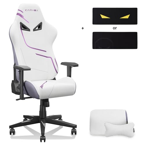 KARNOX Genie Gaming Stuhl Bürostuhl Ergonomischer Computer Gaming Stuhl mit Lendenwirbelstütze und Verstellbarer Kopfstütze Kissen PC Gaming Stuhl Lila von KARNOX
