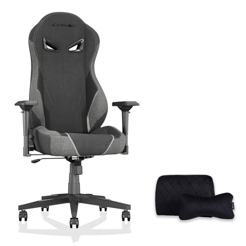 KARNOX Legend Gaming Stuhl Gamer Ergonomischer Racing Stuhl Bürostuhl Schreibtischstuhl höhenverstellbarer und Lendenwirbelstütze Einstellbarer Neigungswinkel 155°Schwarz Grau von KARNOX