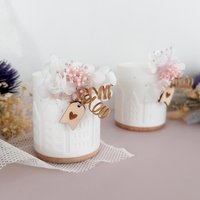 Windlicht Häuserkranz Mit Trockenblumen Für Ein Led Teelicht - Dekoration Aus Pla & Holz | Geschenkidee Herbstdeko von KARTENundMEER
