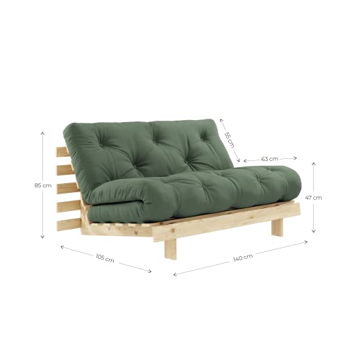 Karup Design Sofabed, Baumwolle, Olivgrün, 85x140x105 von KARUP DESIGN