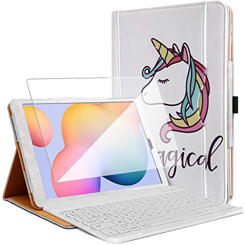 Karylax Pack Schutzhülle (Motiv MA16) mit Azerty Bluetooth-Tastatur + 1 Displayschutzfolie für Tablet Samsung Galaxy Tab S6 Lite 10.4 P610 von KARYLAX