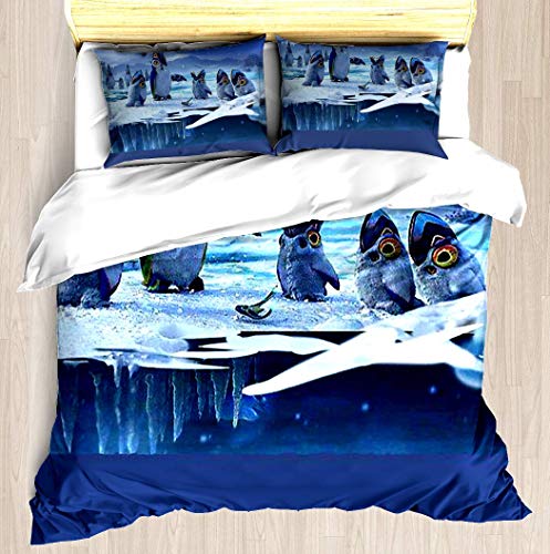 KASABULL Bettwäsche Subnautica: Unter Null - Penglings und PengwingsBettbezug Set mit Marmor Muster, 3 teilig microfaser Bettwäsche warme Bettbezüge mit Reißverschluss 135x200 cm von KASABULL