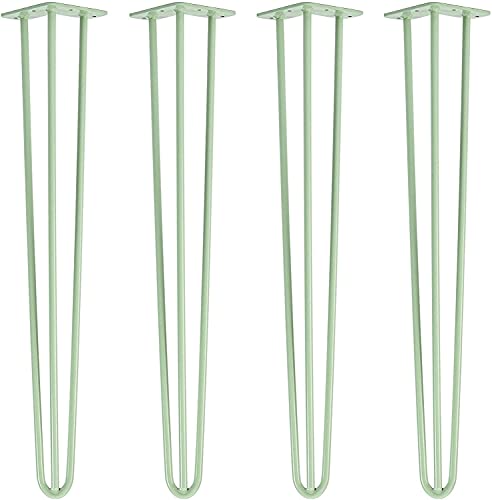 Möbelfüße Haarnadel Tischbein 4x Hairpin Leg Möbelbein Haarnadelbeine Aus Metall Tischzubehör DIY Für Esstisch Couchtisch Schreibtisch Mit Schrauben Und Bodenschutz 3(Size:20cm (8inch),Color:Green) von KASAN